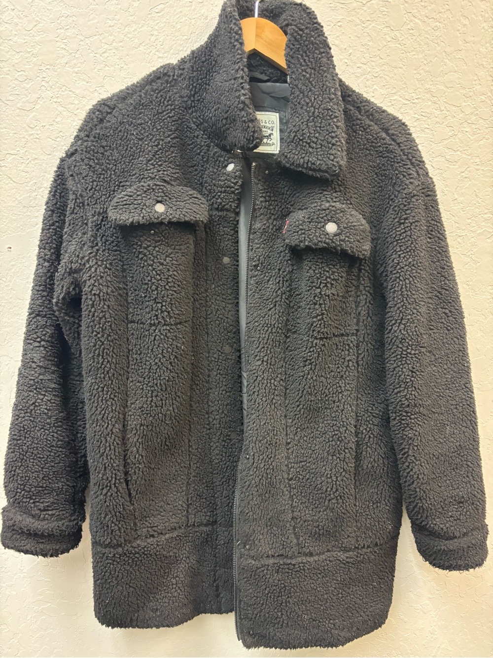 Levi Strauss & Co. all-fleece black sherpa jacket ladies med